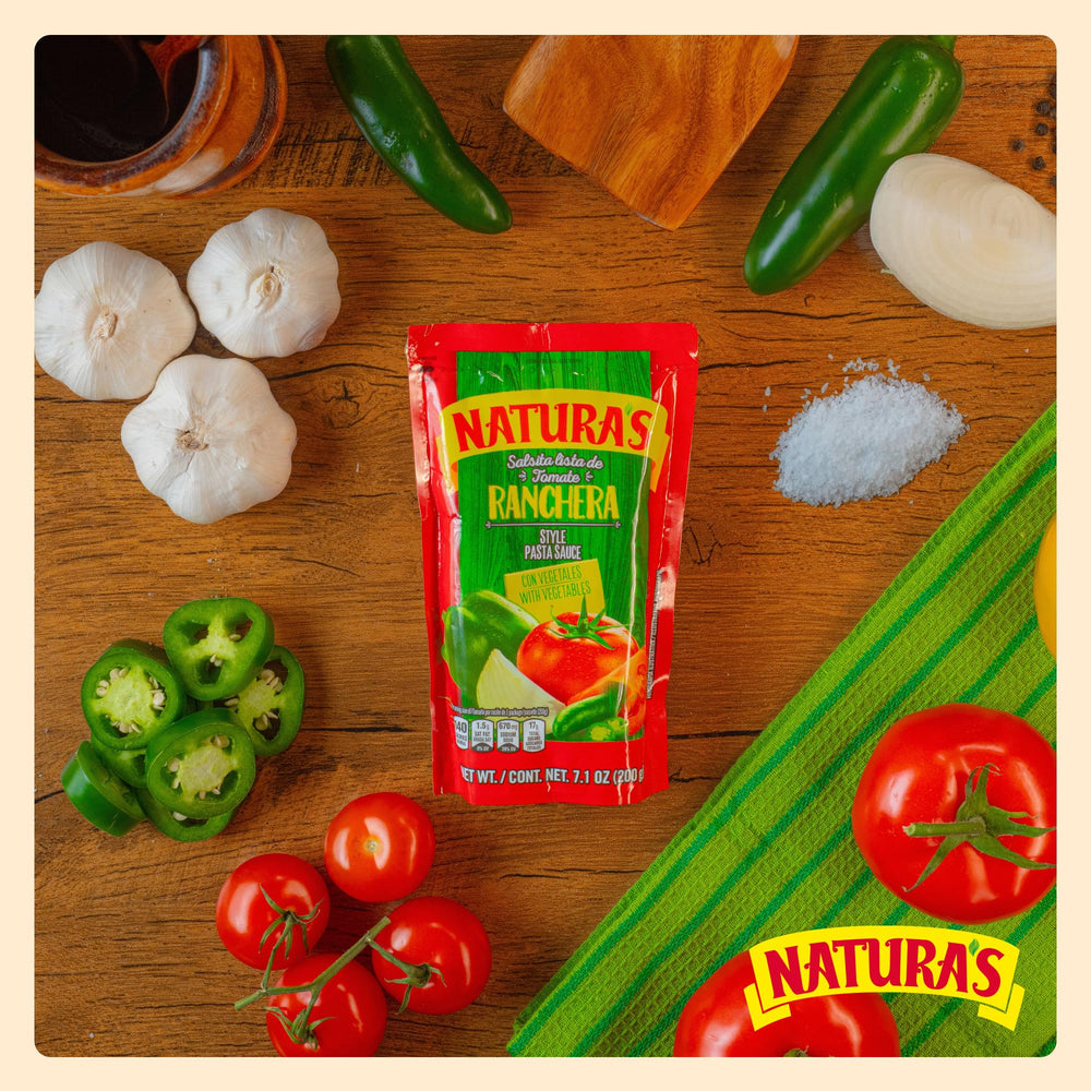 Natura's Salsa Ranchera kitchen setup ready for cooking