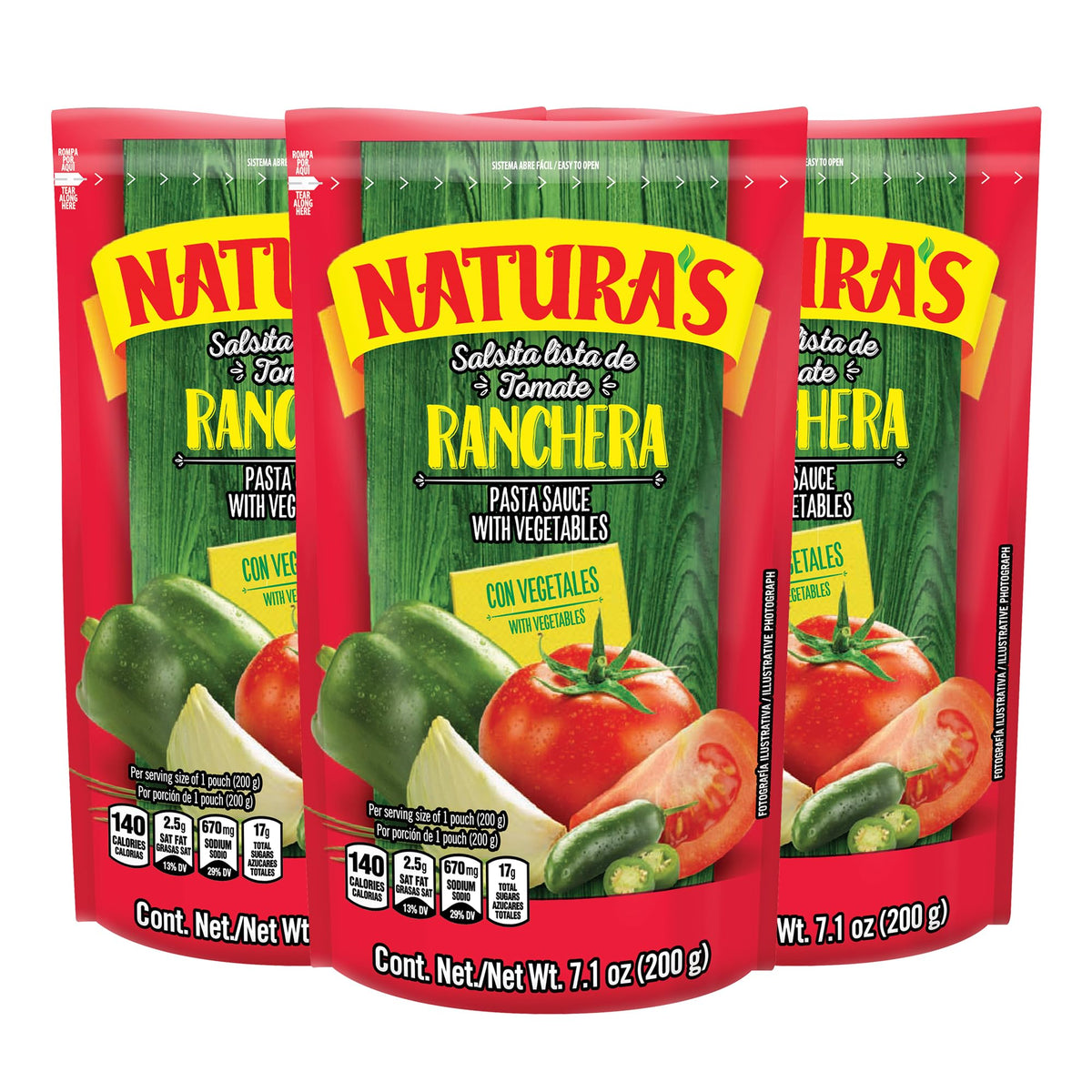 Natura's Salsa Ranchera pasta sauce pouch ready-to-use for quick dinners