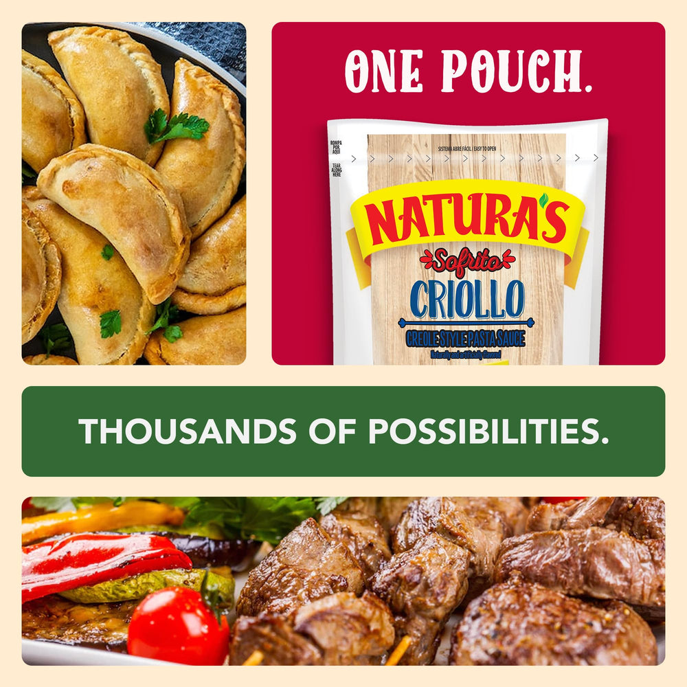 Serving Natura's Sofrito Criollo with pasta for a versatile dish