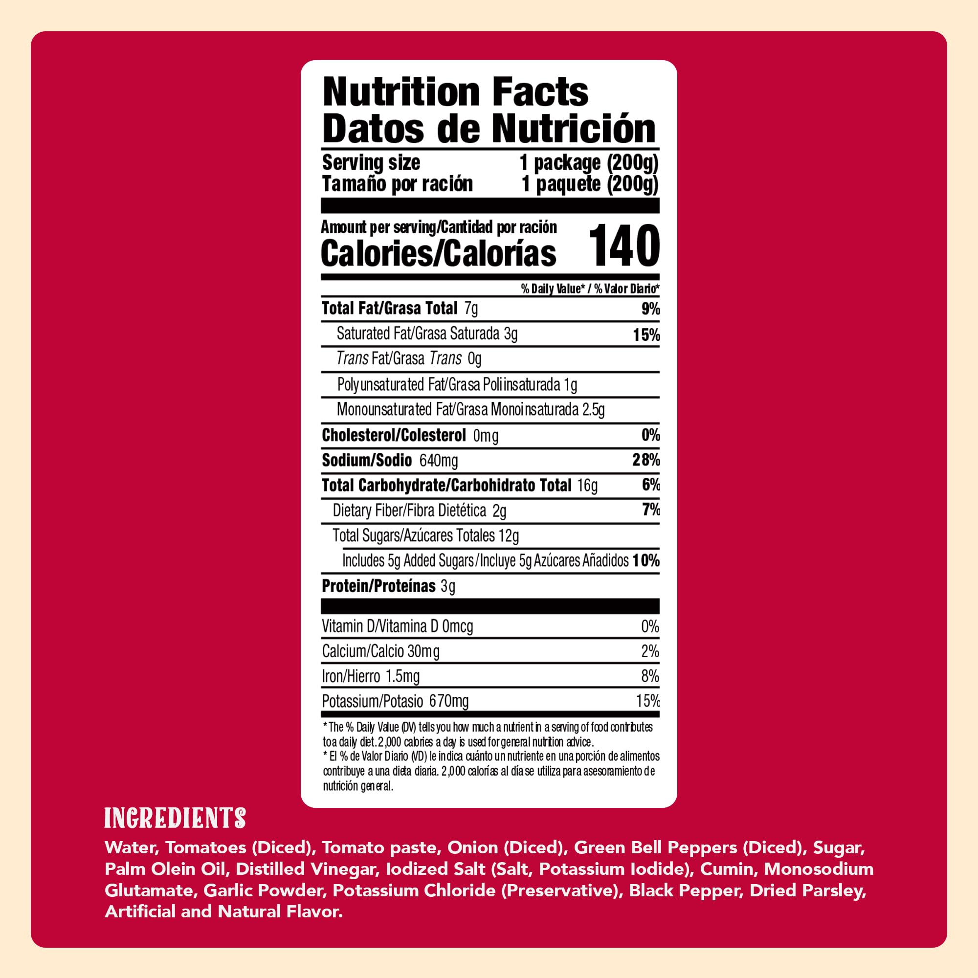 Close-up of Natura's Sofrito Criollo pouch showing tomato base for rich flavor