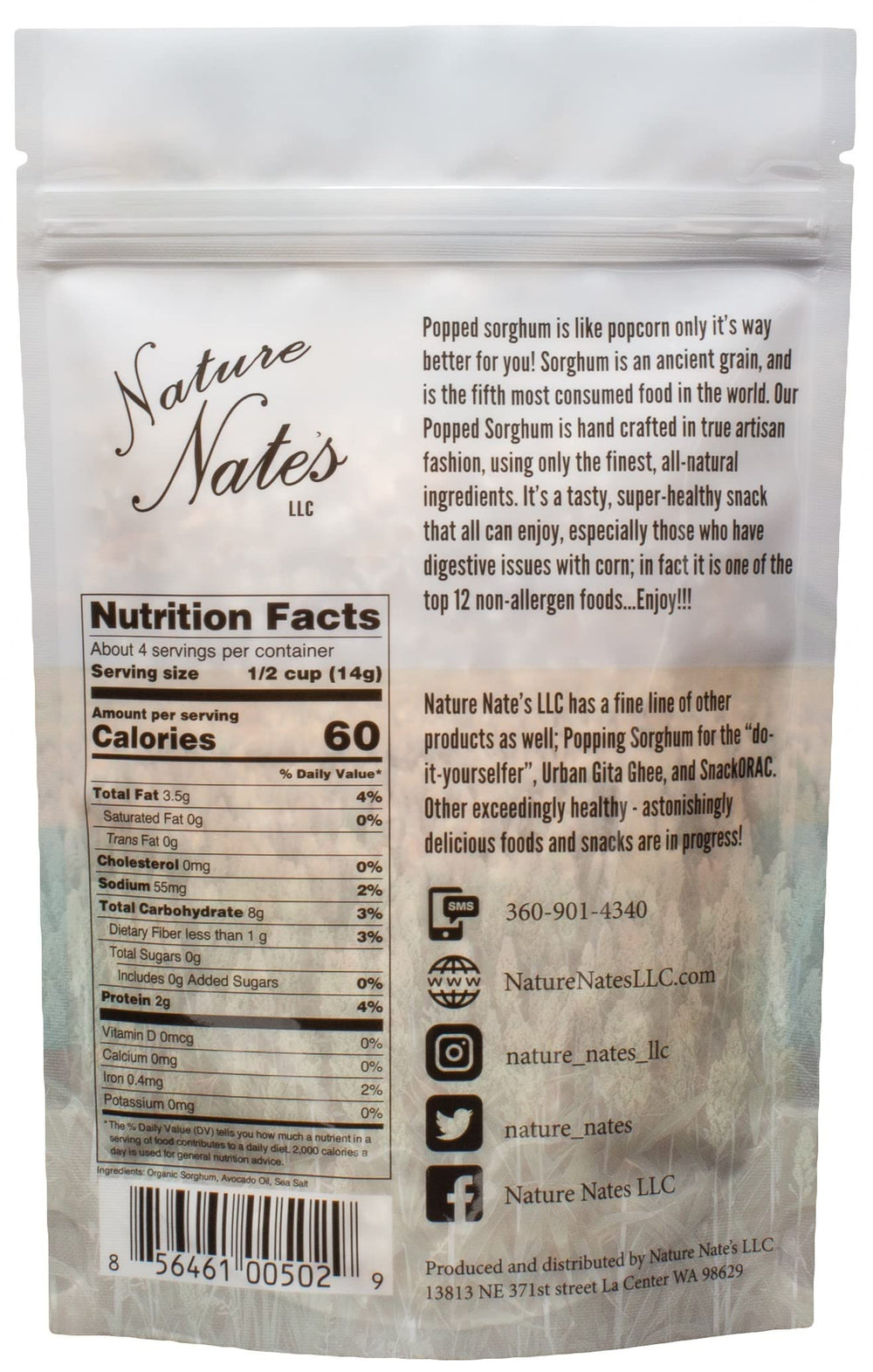 Nature Nate's sorghum snack 6-pack, convenient on-the-go munching.