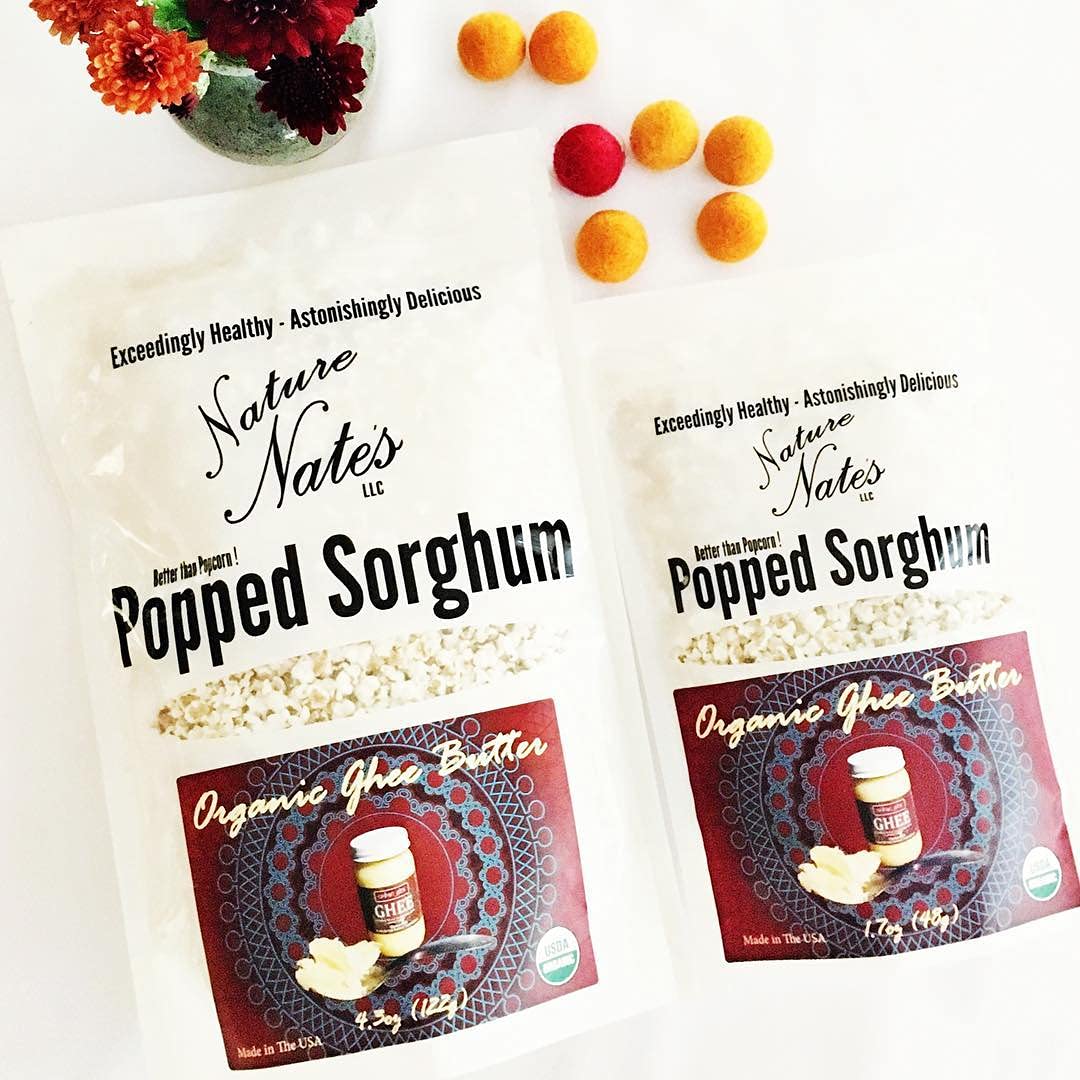 Microwave popping Nature Nate’s Popped Sorghum for a quick, convenient snack