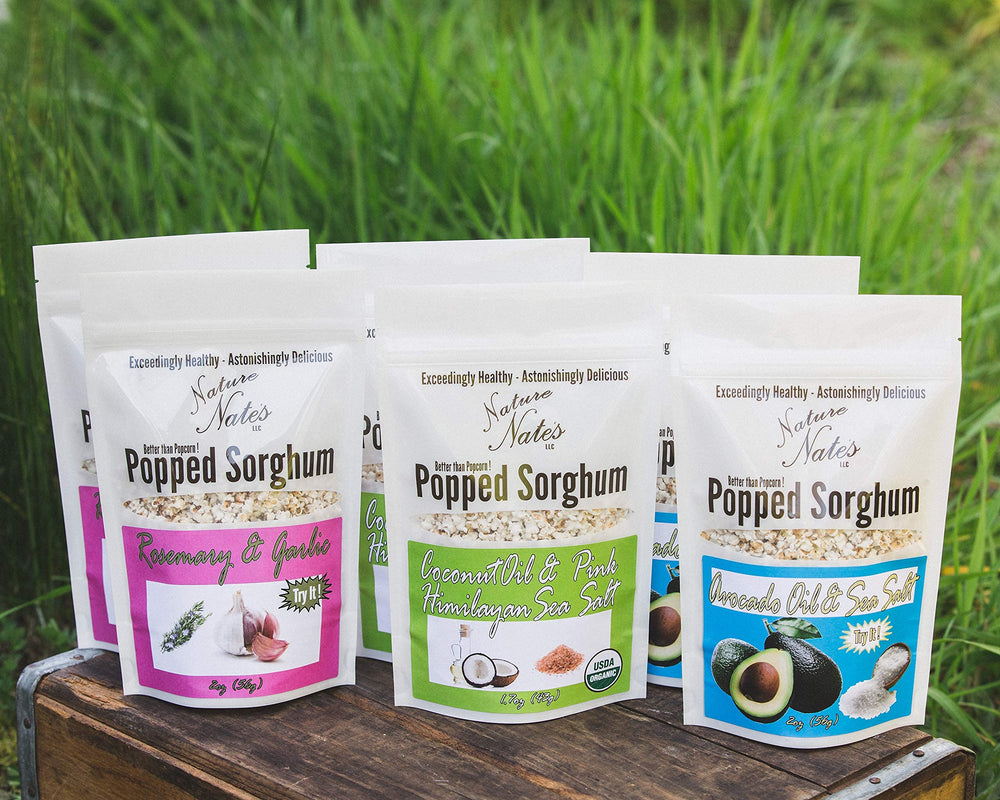 Nature Nate’s Popped Sorghum Organic Snack Pack in convenient pouches