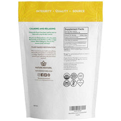 Nature Restore chamomile tea brew – golden infusion with delicate floral notes.