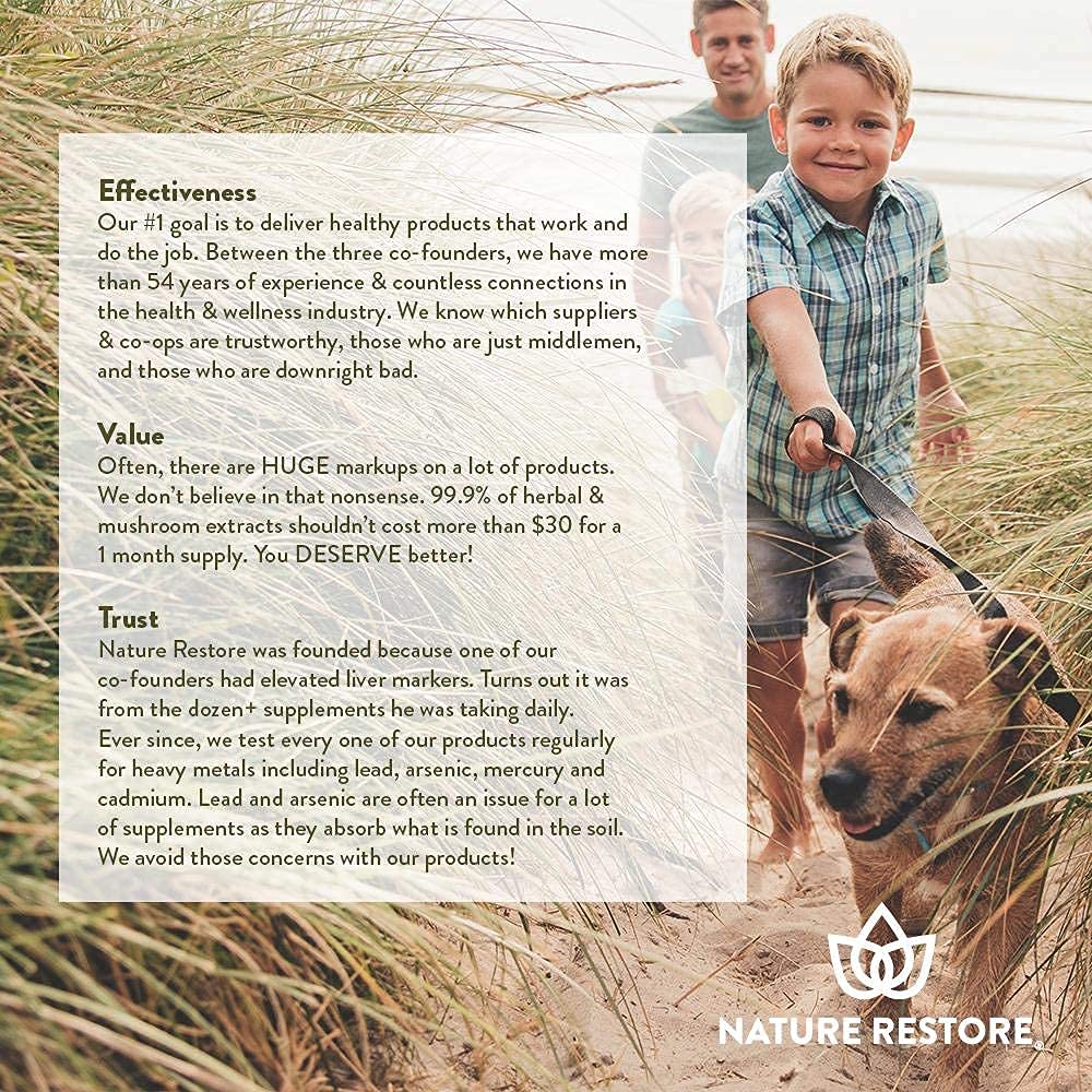 Nature Restore Orange County badge beside chamomile packaging – supporting a local small business.