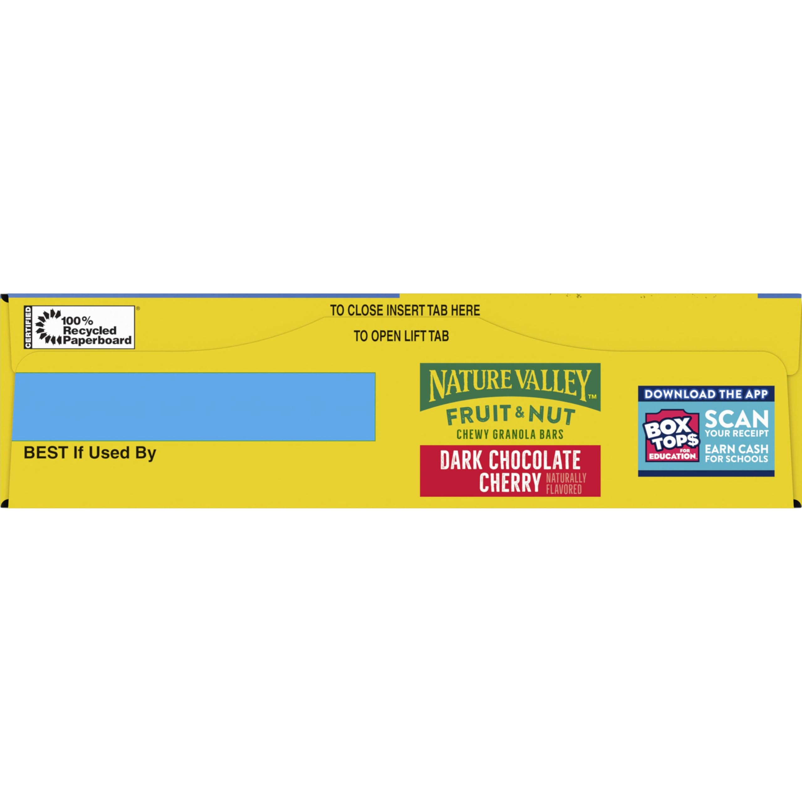 Nature Valley bar texture: almonds and oats meet chewy fruit for a balanced bite.