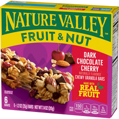 Nature Valley Dark Chocolate Cherry Bar close-up promises a satisfying melt during an afternoon break.