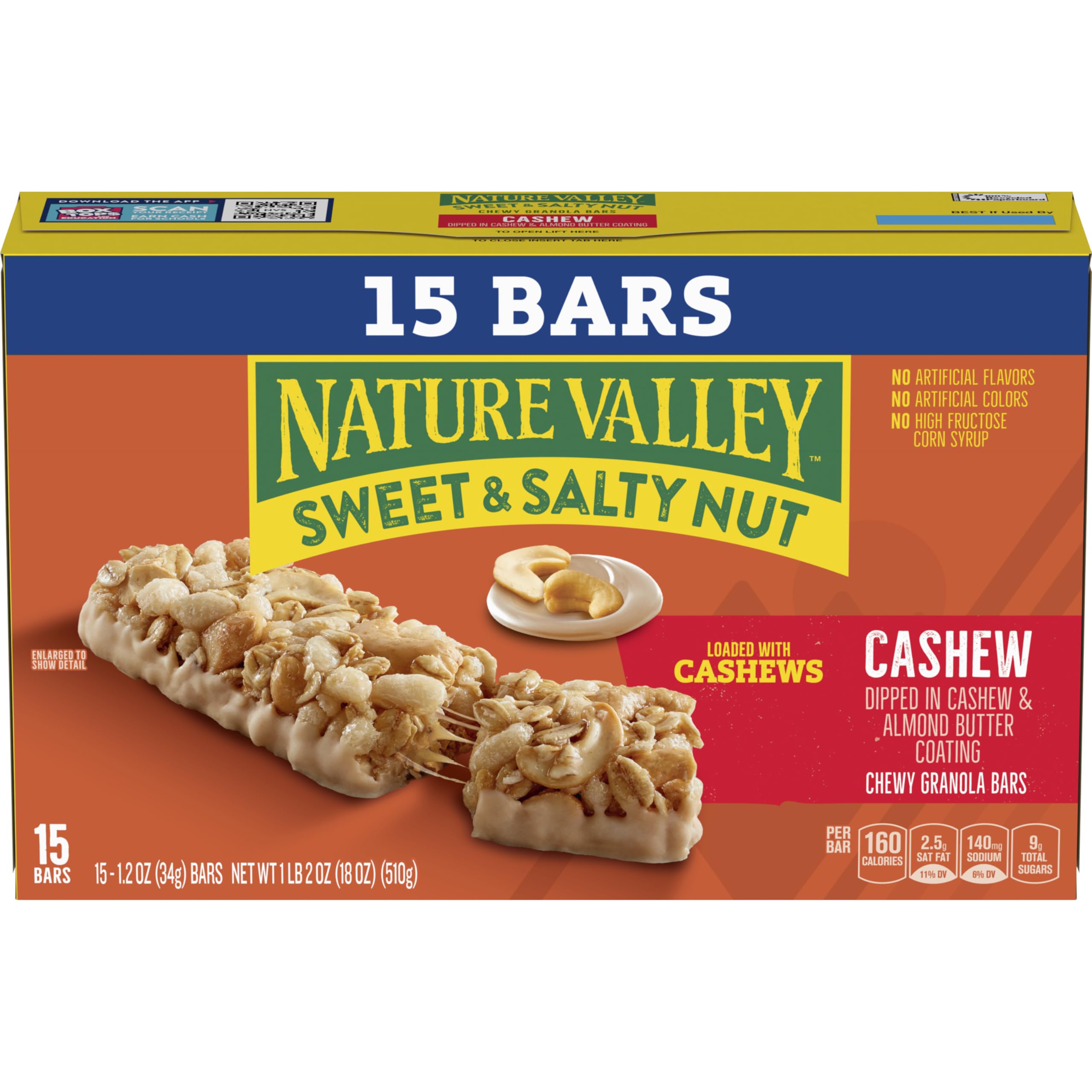 Person holding a Nature Valley bar, portable snacking on the go