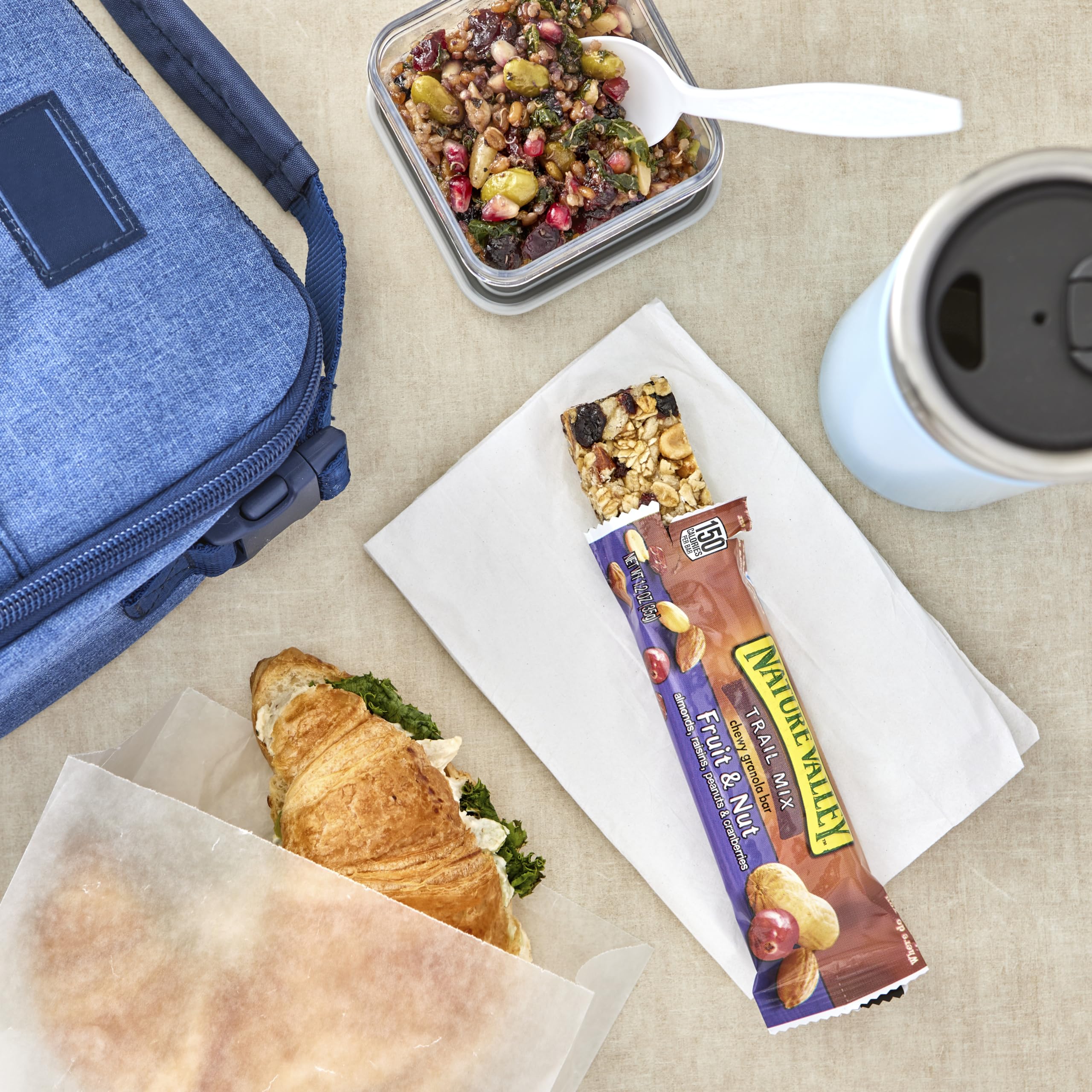 Nature Valley bar in a lunchbox demonstrates convenient, kid-friendly snacking.