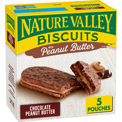 Nature Valley Biscuit Sandwiches front-pack shows wholesome oats and peanut butter for on-the-go snacking.