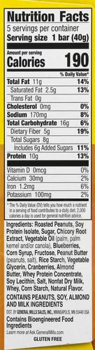 Bars feature blueberries, peanuts, and nut butter for a satisfying bite.