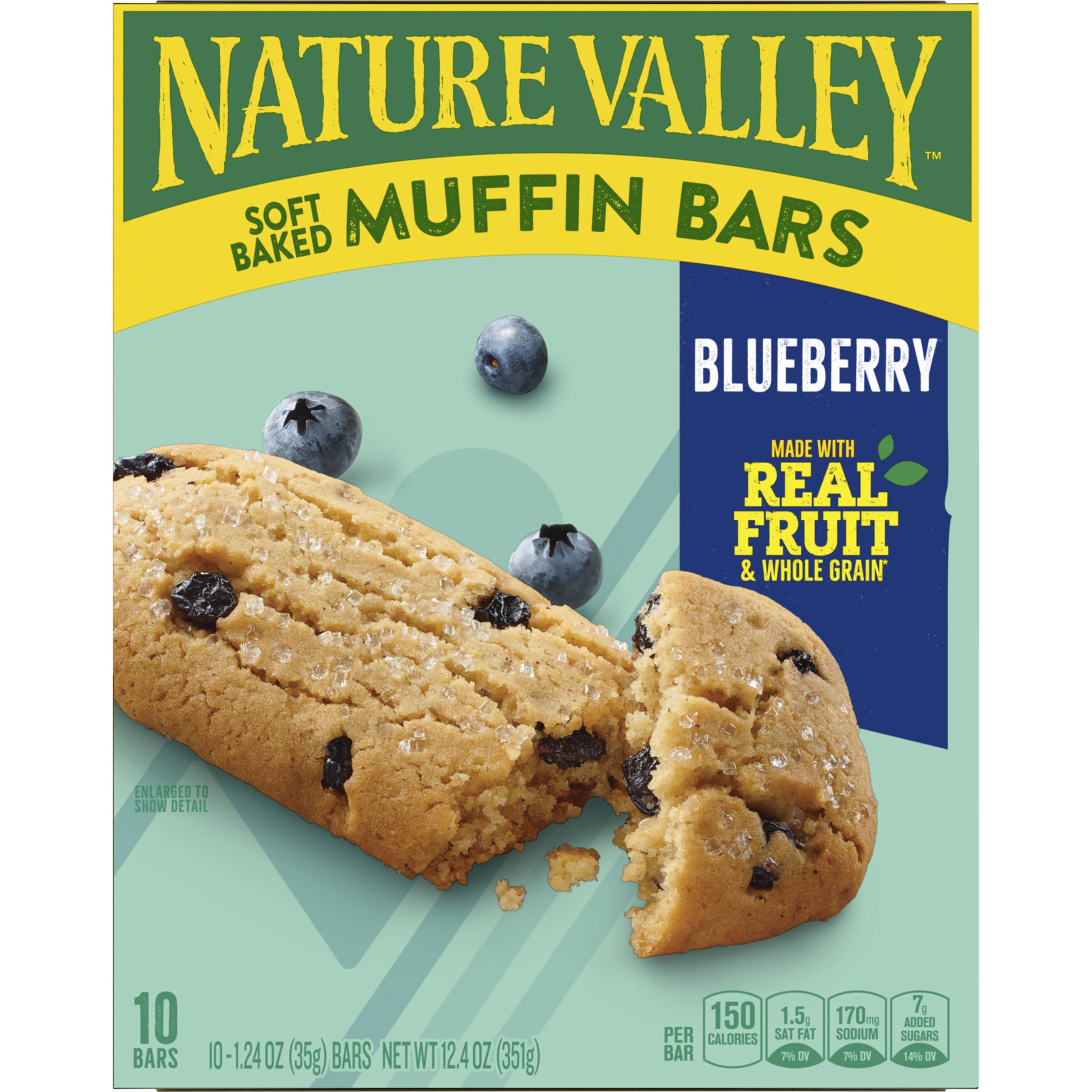 Nature Valley Blueberry Soft Baked Muffin Bars with real fruit pieces