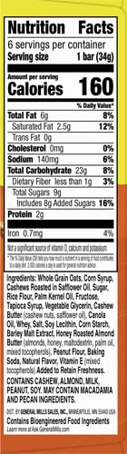 Nature Valley cashew-almond butter dip bar with creamy texture.