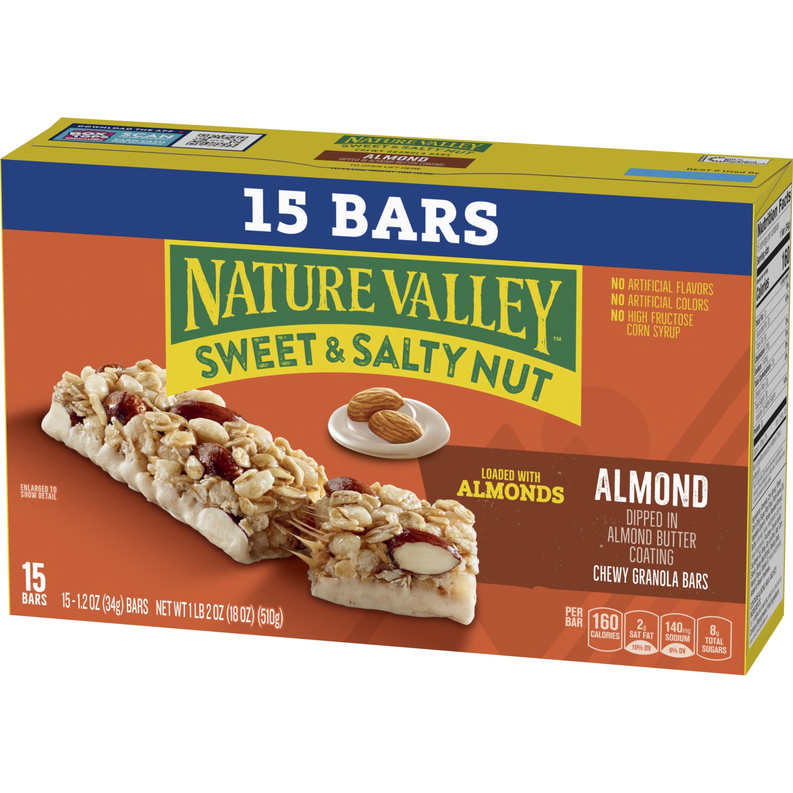 Chocolate-coated Nature Valley bar fuses sweetness with nutty savor.