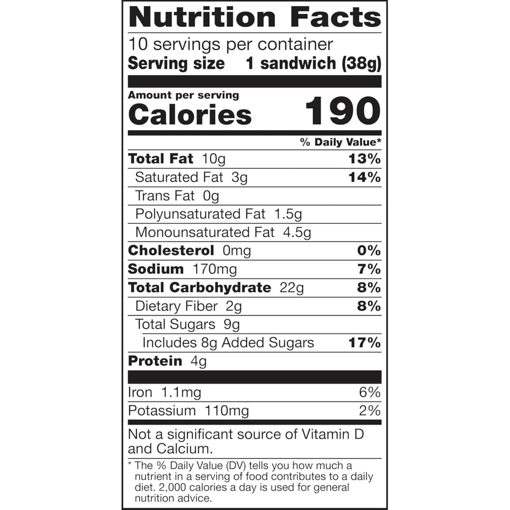 Nature Valley Chocolate Peanut Butter Biscuit Sandwich packaging showing six boxes