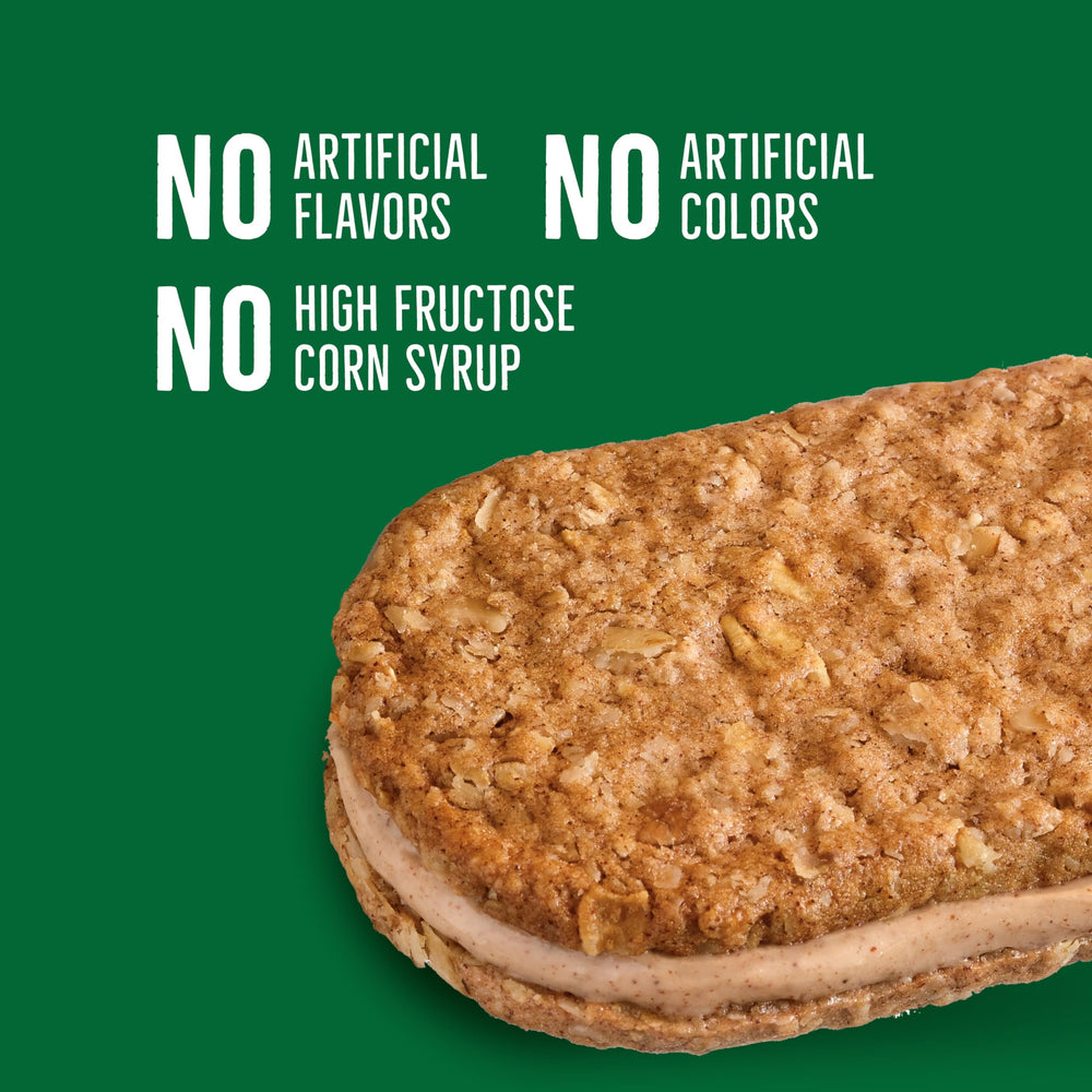 Nature Valley Cinnamon Almond Butter Biscuit Sandwiches almond butter center appears creamy.