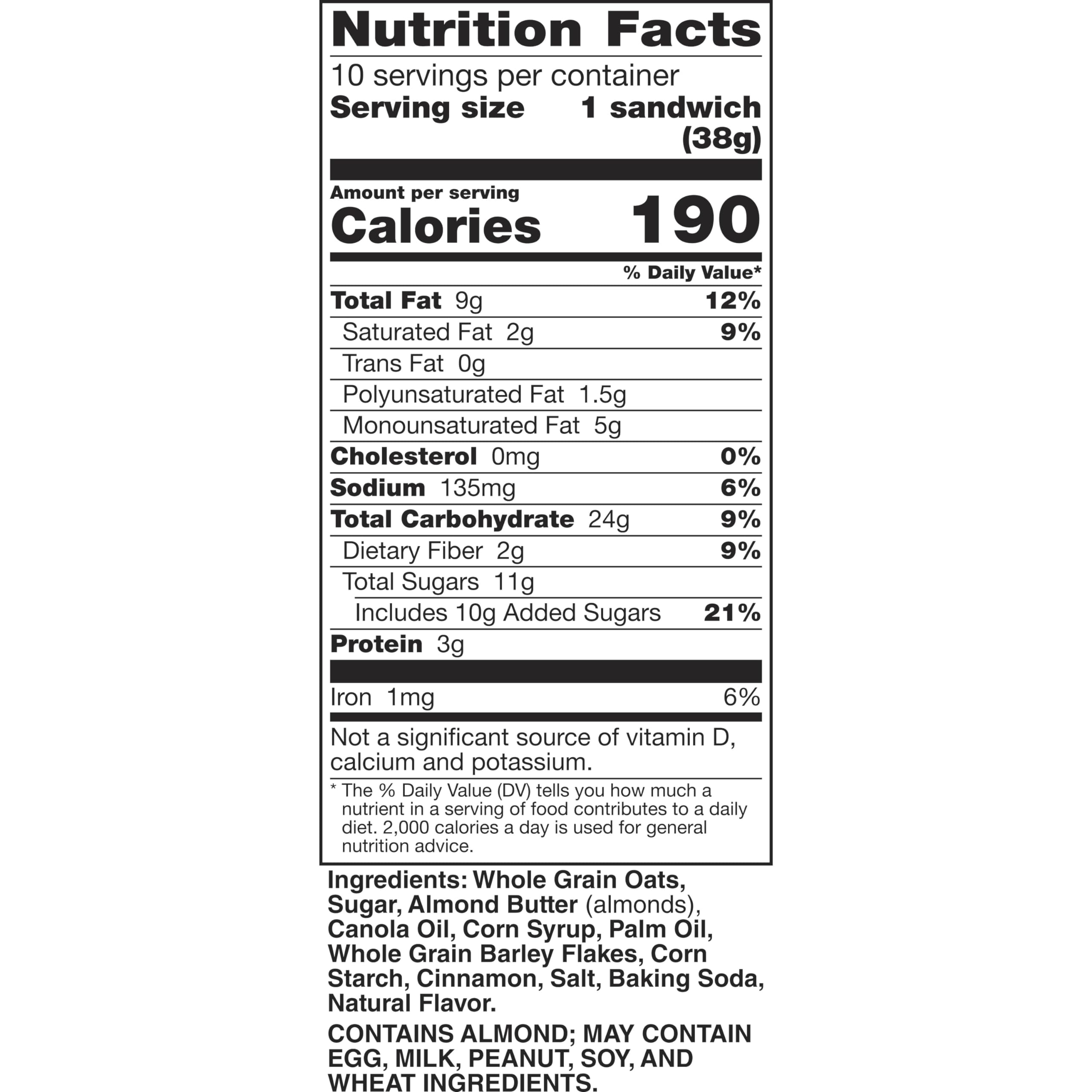 Nature Valley Cinnamon Almond Butter Biscuit Sandwiches six-pack box ideal pantry staple.
