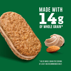 Nature Valley Cinnamon Almond Butter Biscuit Sandwiches close-up of crispy biscuit and almond butter.