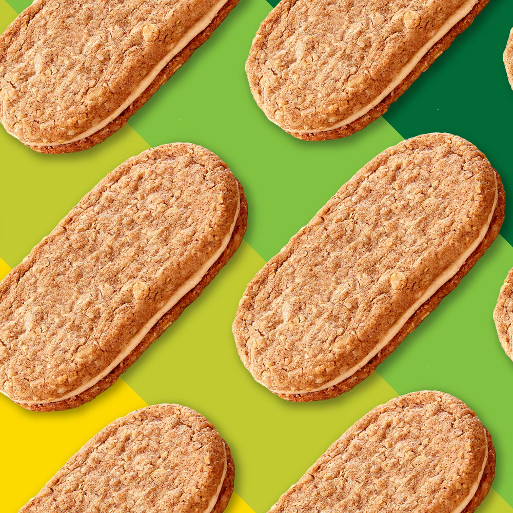 Nature Valley Cinnamon Almond Butter Biscuit Sandwiches on a hiking trail snack.