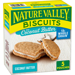 Nature Valley Coconut Butter Biscuit Sandwiches pack for on-the-go snacking.