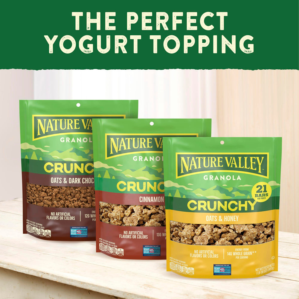 Nature Valley Crunchy Cinnamon Granola breakfast addition with milk