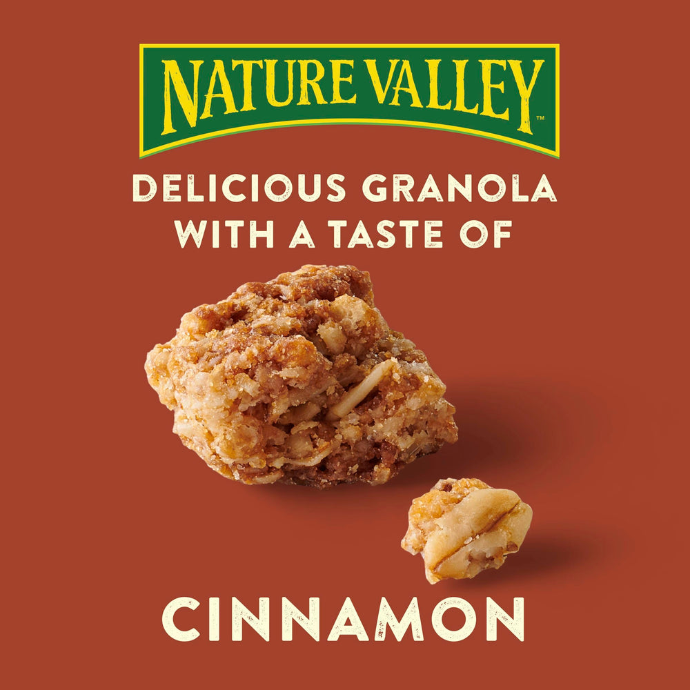 Nature Valley Crunchy Cinnamon Granola pouring into a bowl for breakfast