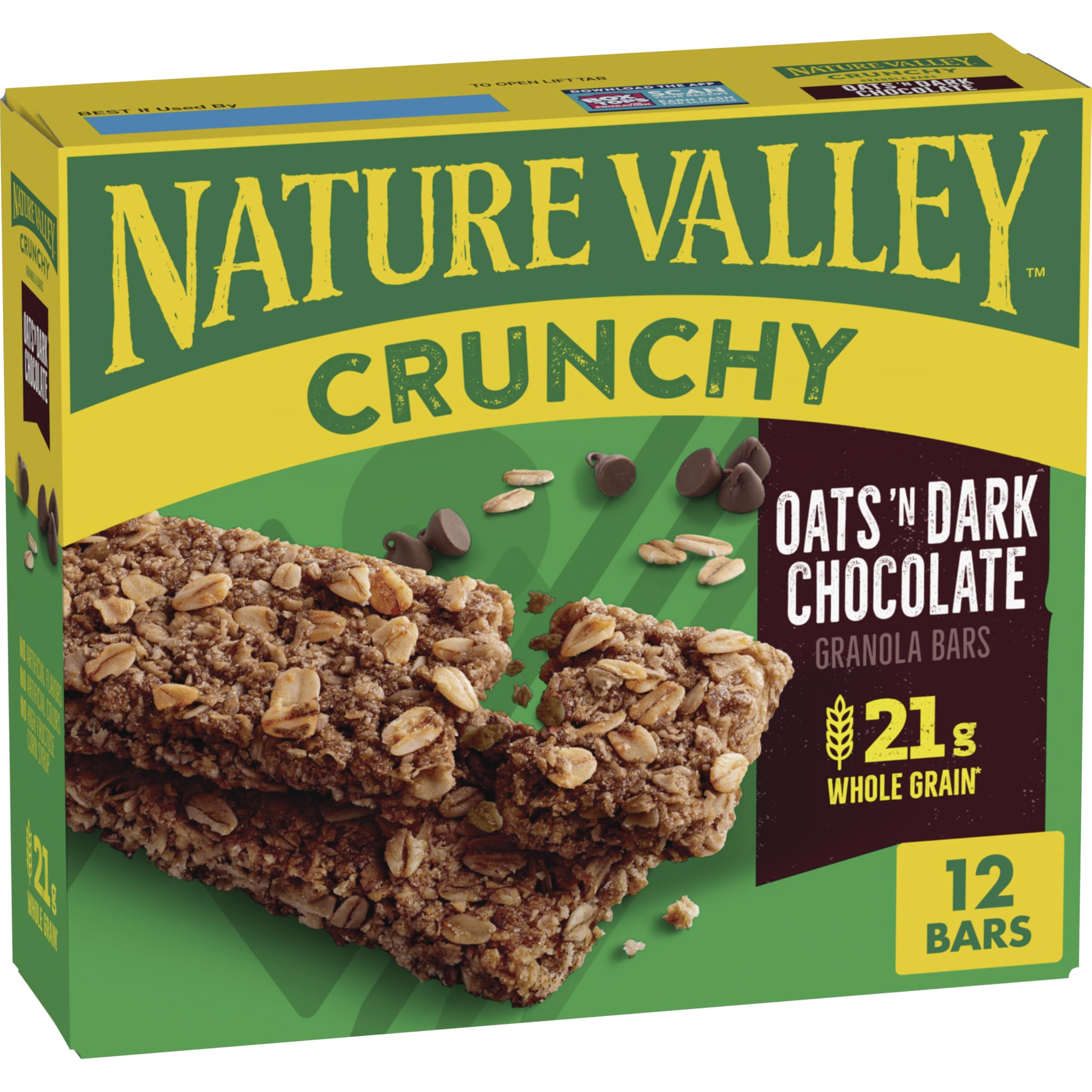 Nature Valley Crunchy Granola Bars Oats n Dark Chocolate pack for on-the-go snacking