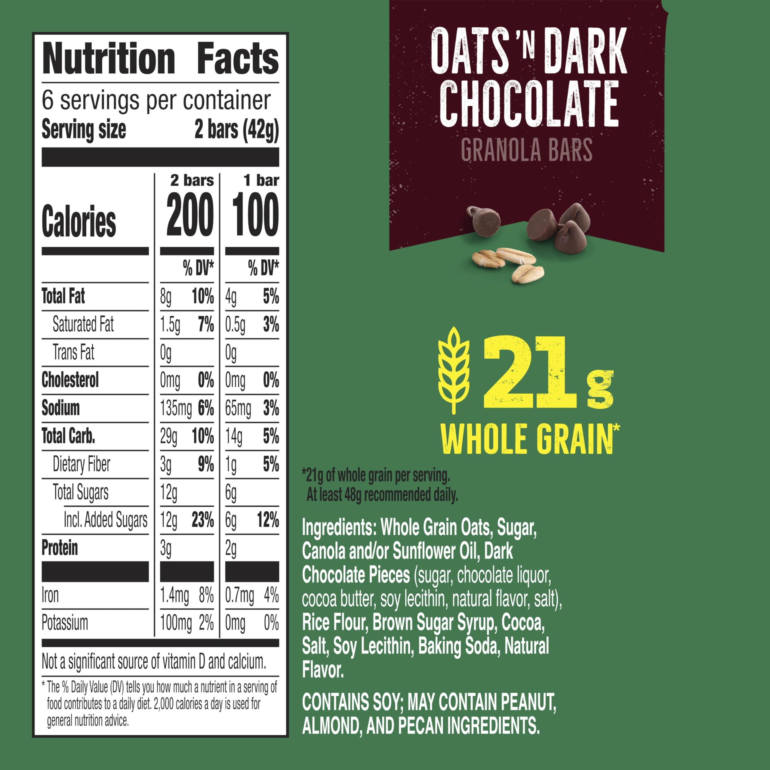 Nature Valley Crunchy Granola Bars Oats n Dark Chocolate pack—great pantry and lunchbox option