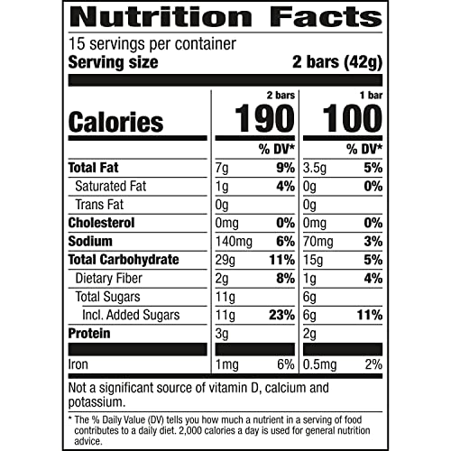 Nature Valley Oats 'n Honey bars in 15-pouch pack for lunchboxes.