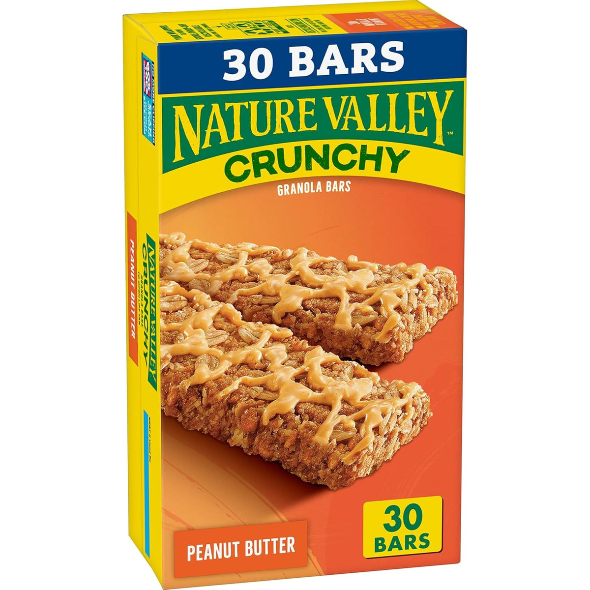 Nature Valley Crunchy Granola Bars Peanut Butter box front for quick grab-and-go snack