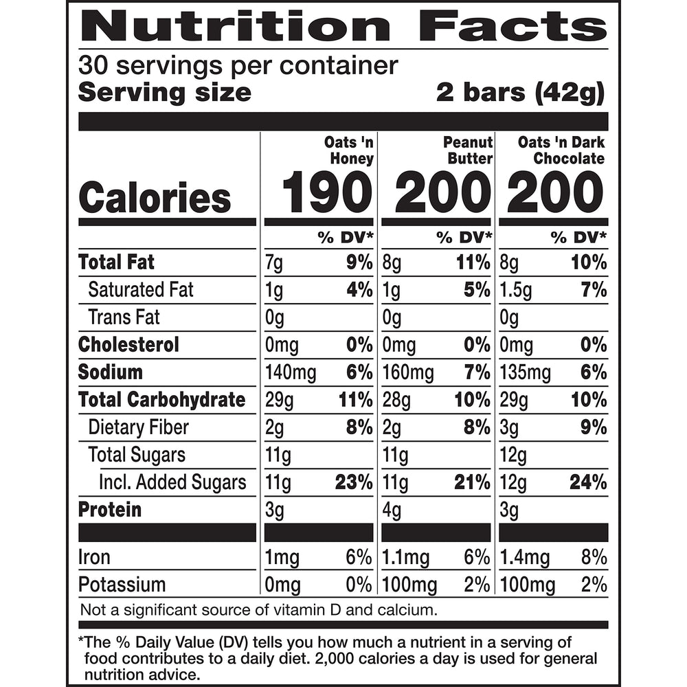 Nature Valley Crunchy Granola Bars Peanut Butter two-bar pouch ideal for on-the-go energy.