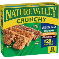 Nature Valley Crunchy Granola Bars variety-pack showing 12 bars for on-the-go snacking