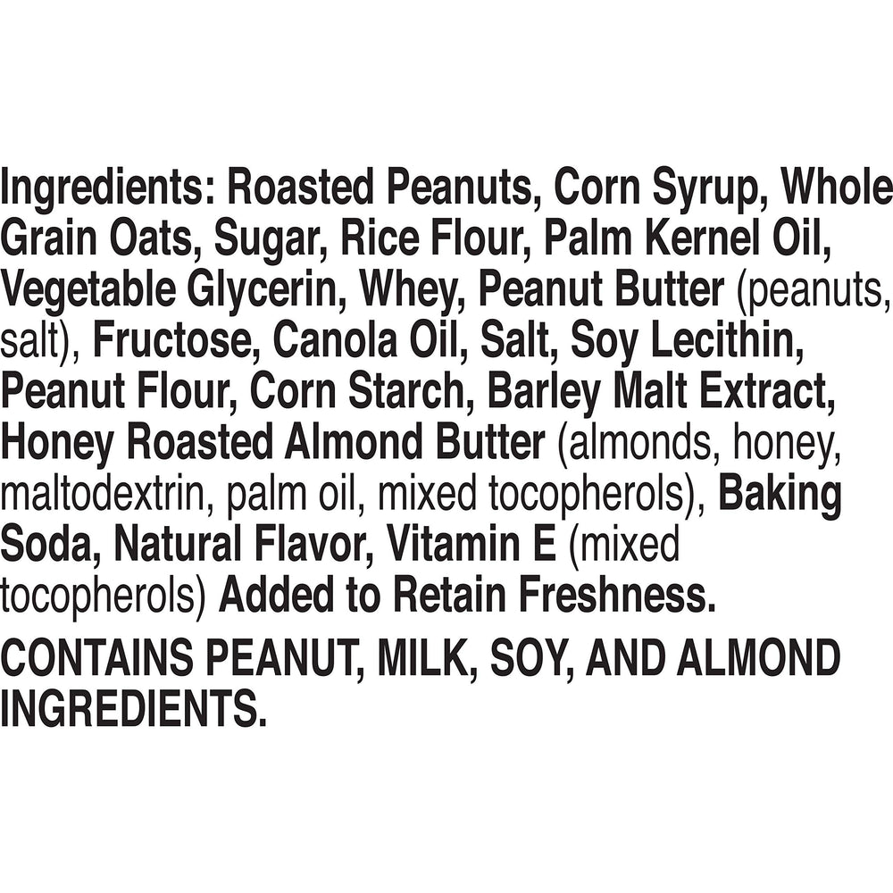 Close-up of Nature Valley granola bars dipped in peanut and almond butter for rich flavor.