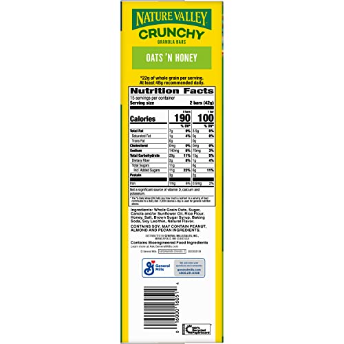 Golden oats texture of Nature Valley Crunchy Granola Bars Oats 'n Honey.