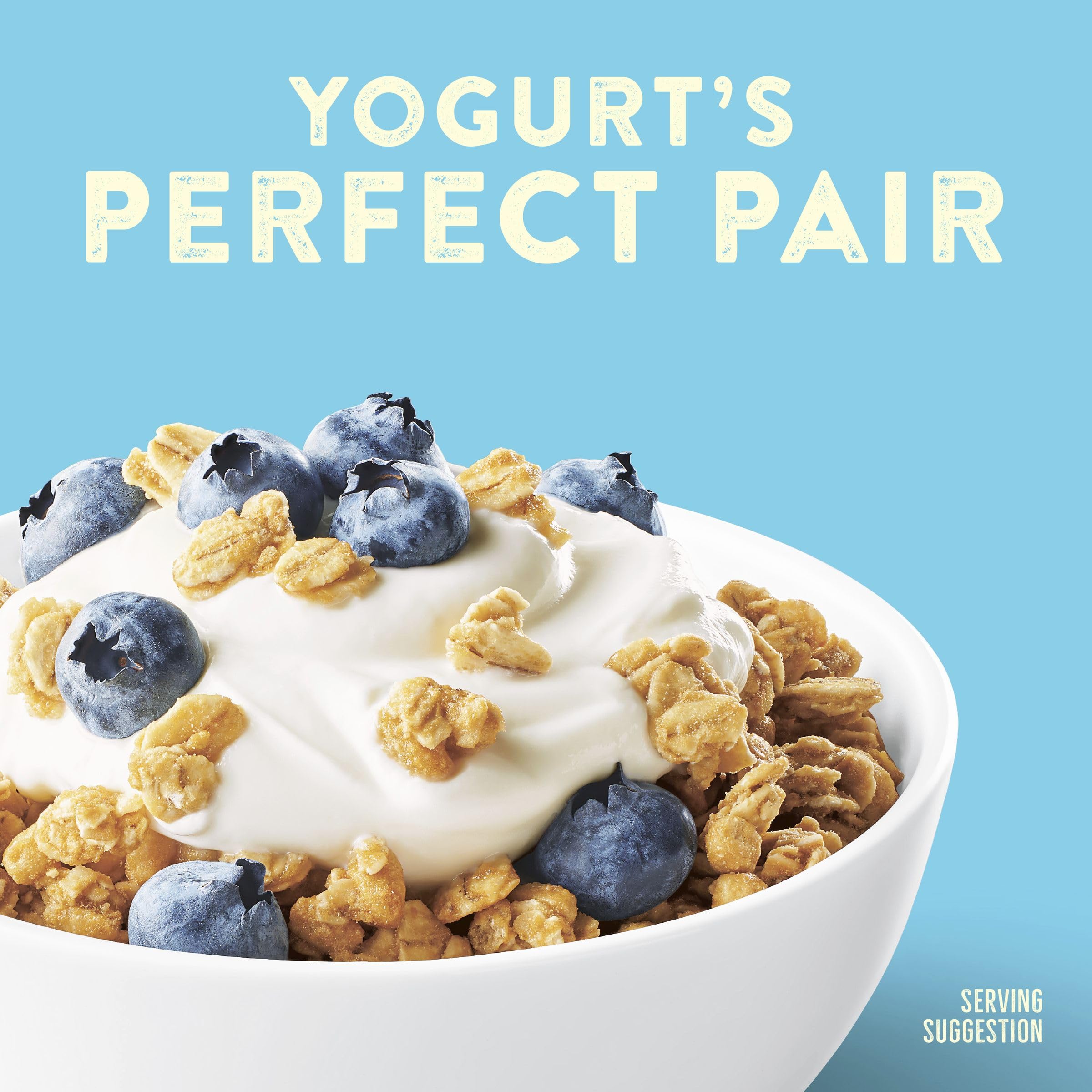 Granola stirred with milk creates a quick breakfast.