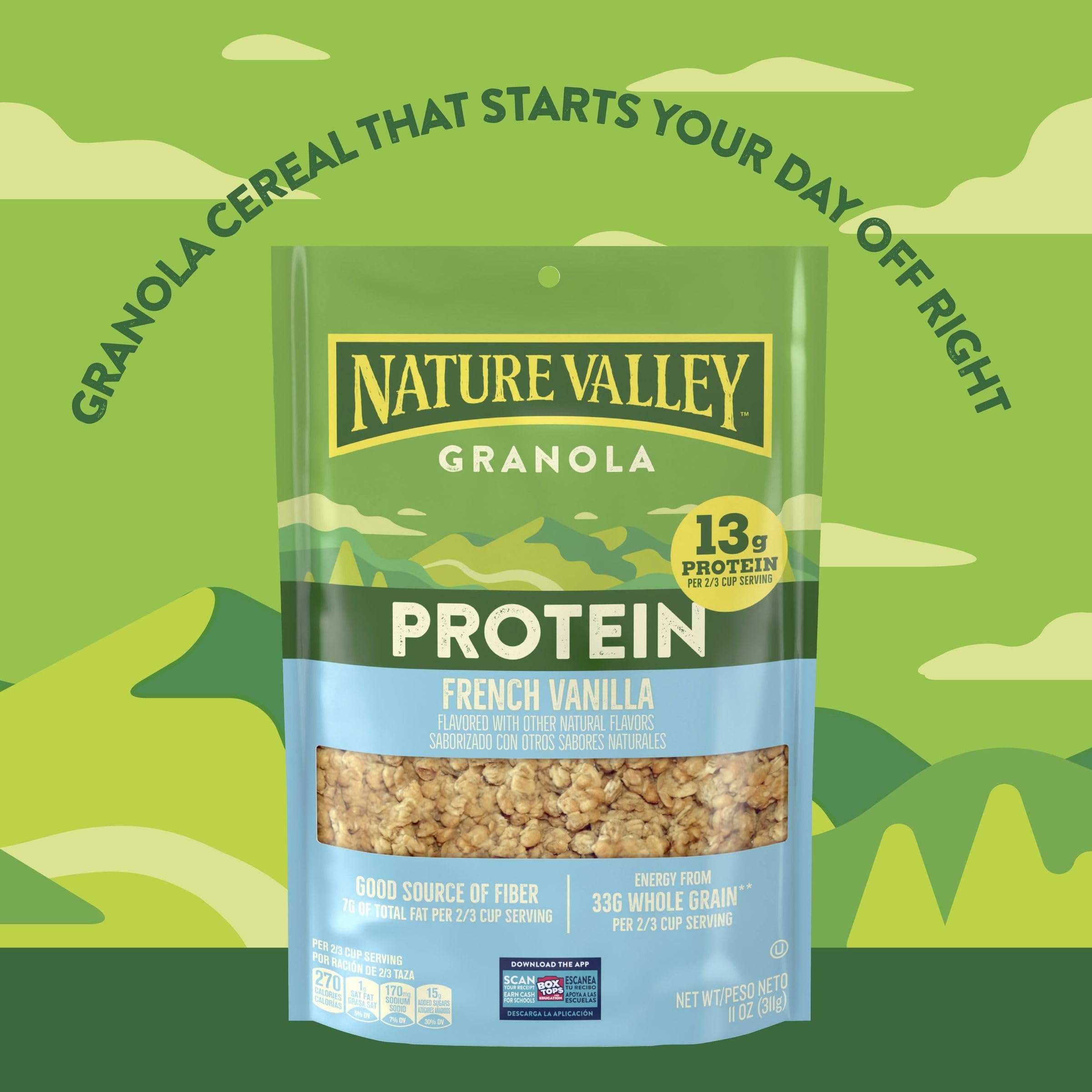 Granola over yogurt parfait adds extra crunch.