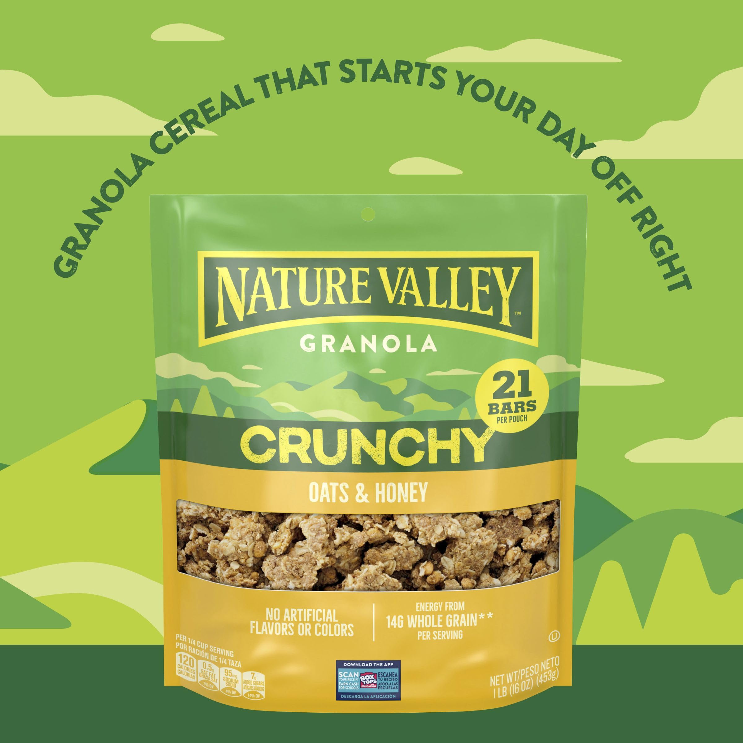 Nature Valley Oats and Honey breakfast cereal ready for busy mornings.
