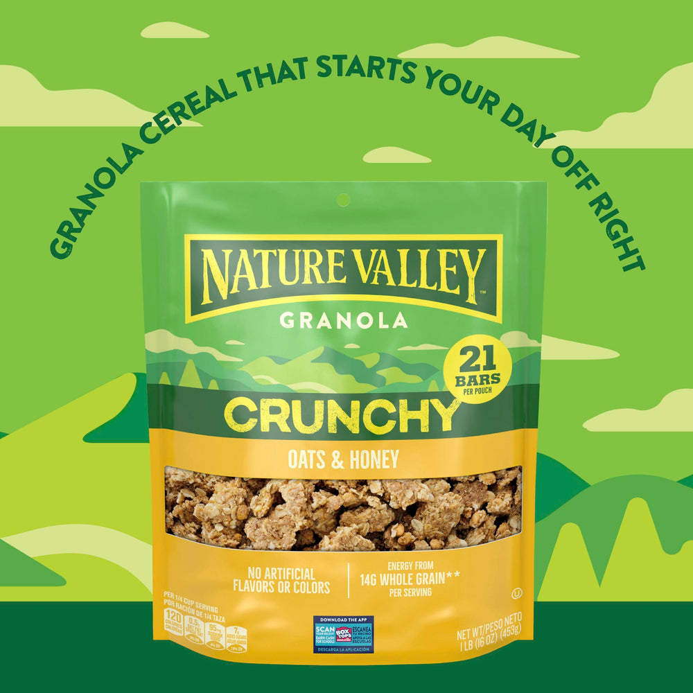 Nature Valley Oats and Honey breakfast cereal ready for busy mornings.