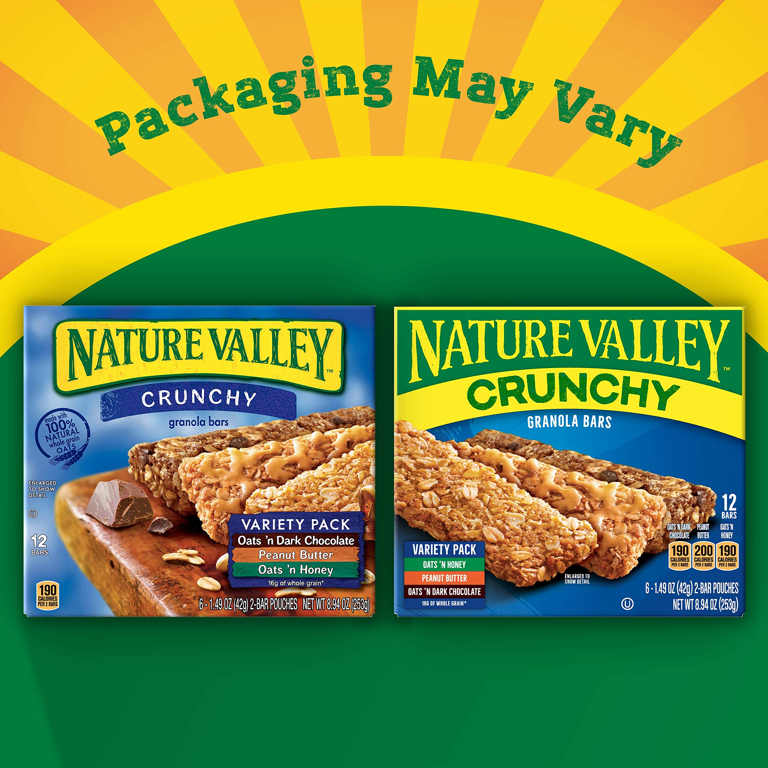 Nature Valley Oats n Dark Chocolate bars provide a crunchy flavor during activities