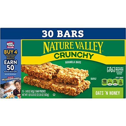 Nature Valley Oats 'n Honey bars in a kid-friendly lunchbox setting.