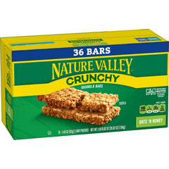 Nature Valley Oats n Honey packaging front, portable pantry snack.