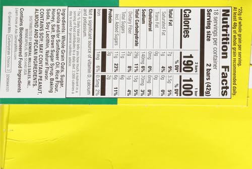 Nature Valley Oats n Honey two-bar pouches, portable snack option.