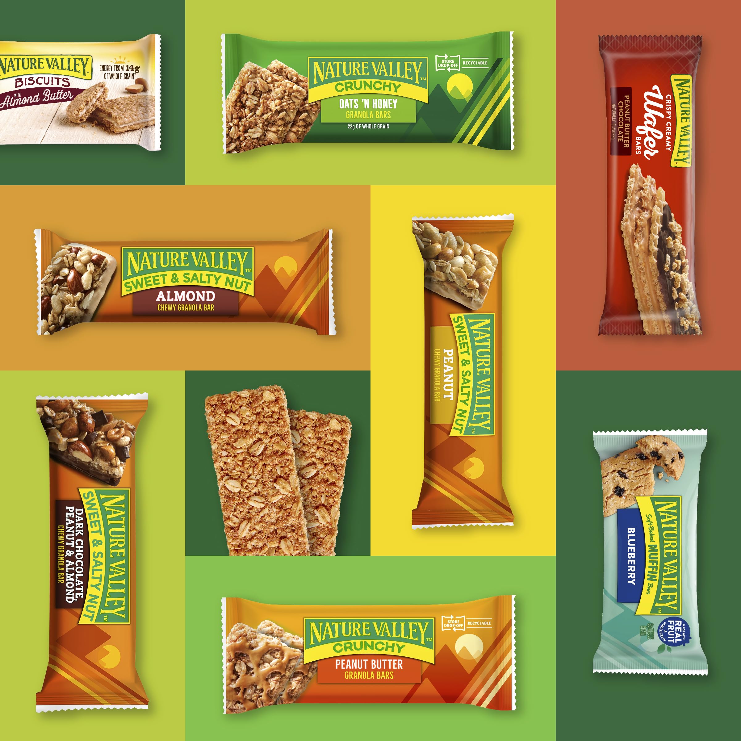 Nature Valley Oats 'n Honey bars in USA packaging emphasizing domestically produced snack.