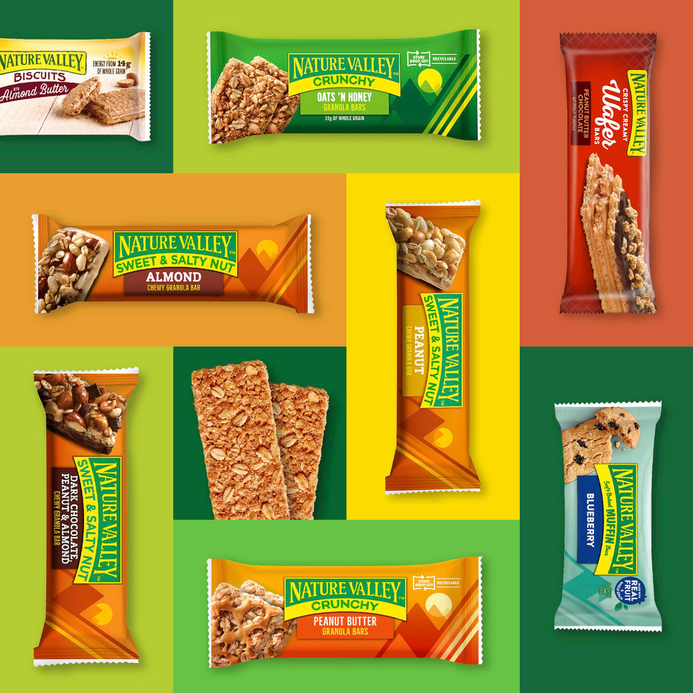 Nature Valley Oats 'n Honey bars in USA packaging emphasizing domestically produced snack.