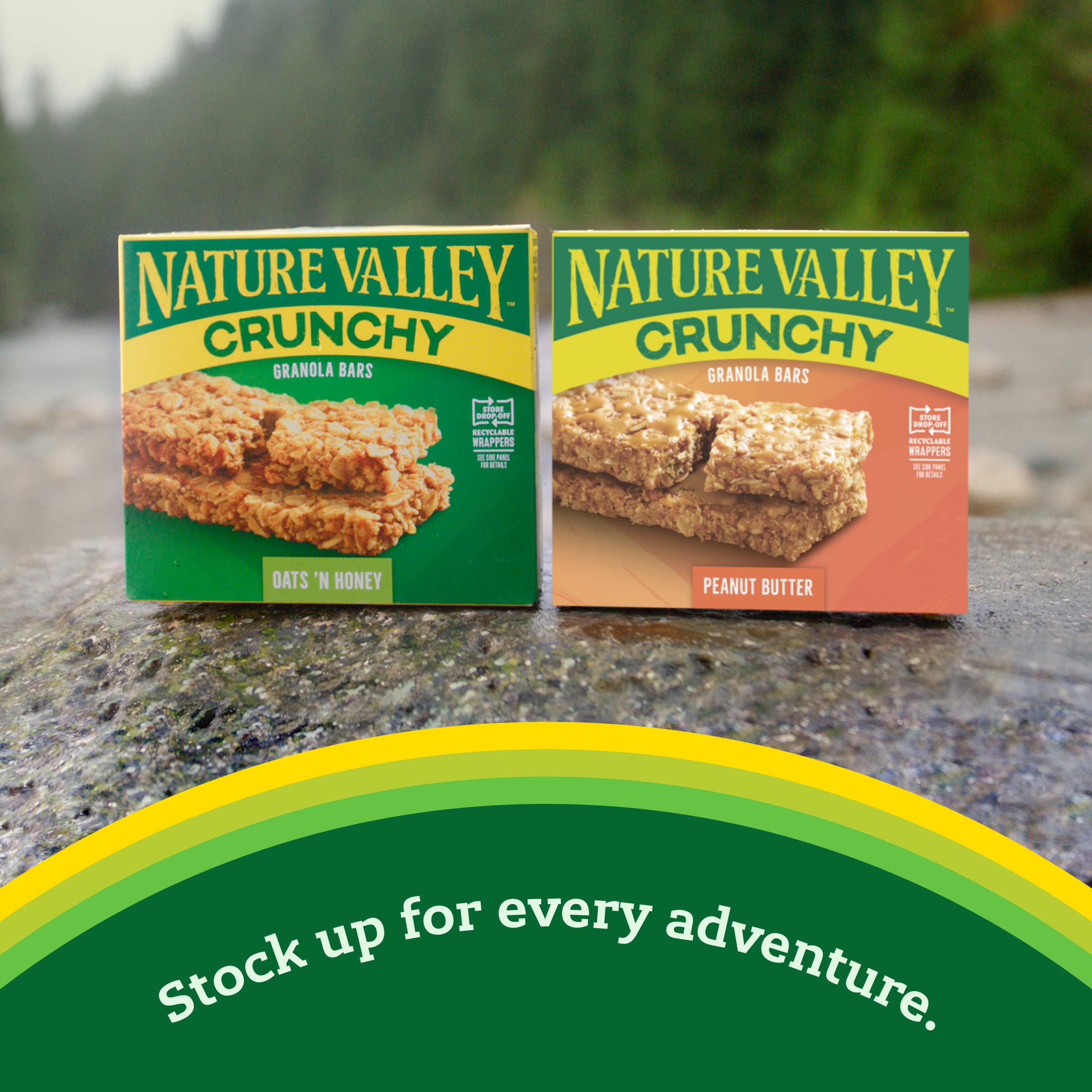 A bite-sized Nature Valley Peanut Butter Crunchy Granola Bars snack