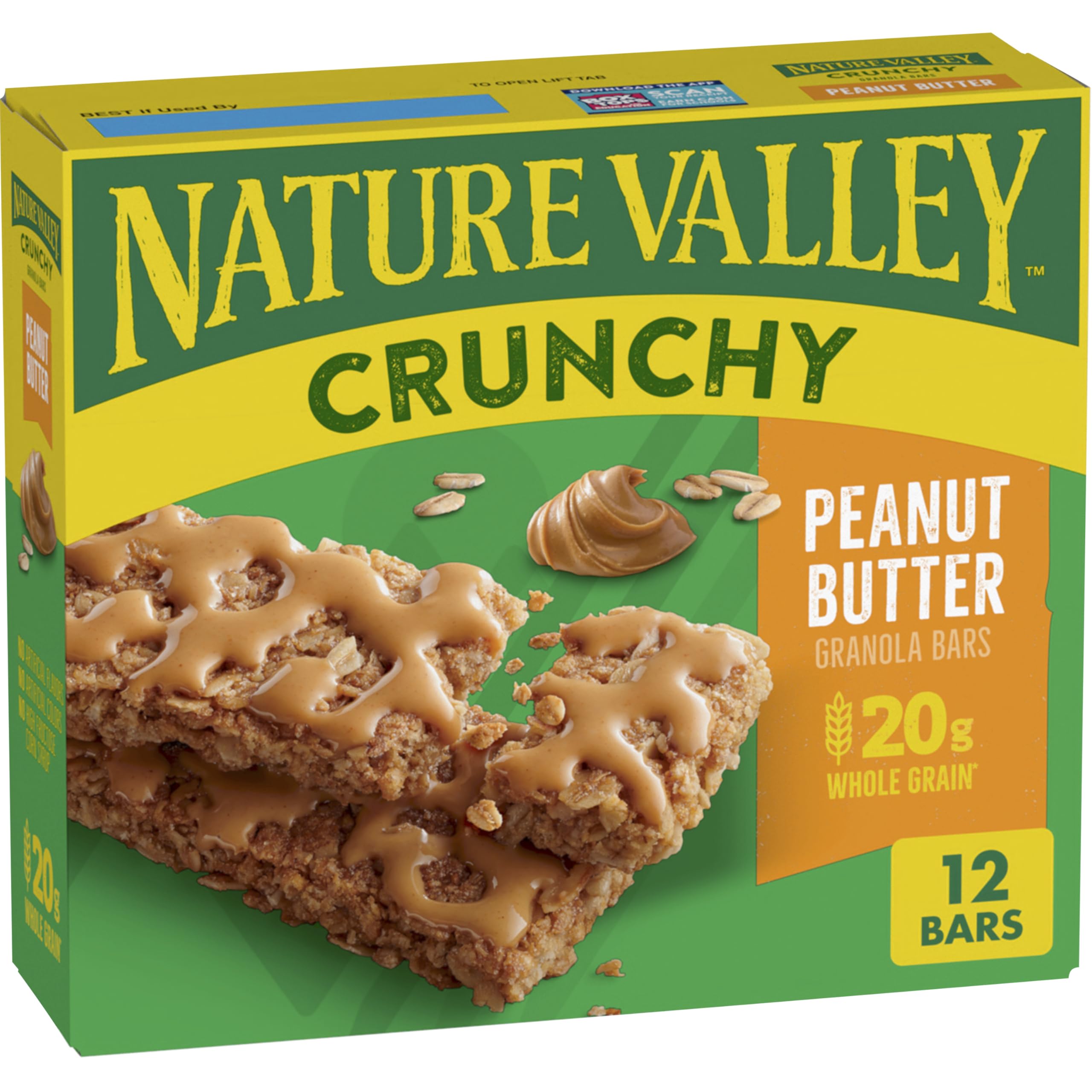Nature Valley Peanut Butter Crunchy Granola Bars box, ideal for quick, on-the-go energy