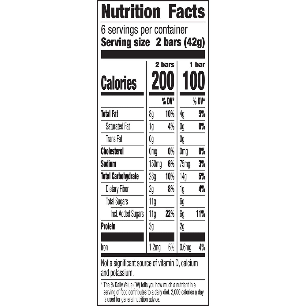 Nature Valley Pecan Crunch granola bar back view, easy grab-and-go packaging.