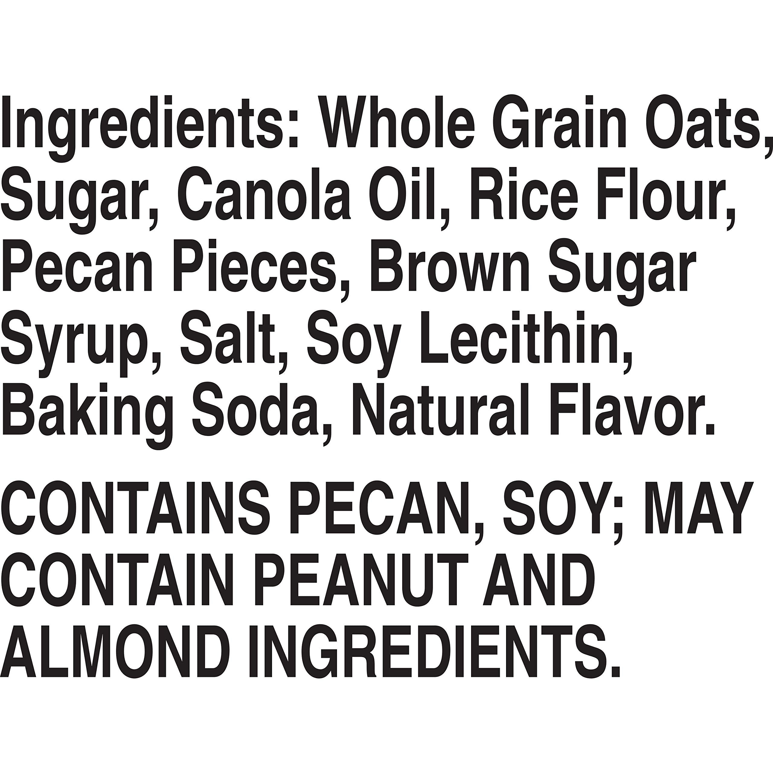 Nature Valley Pecan Crunch pecan pieces close-up, rich texture and flavor.