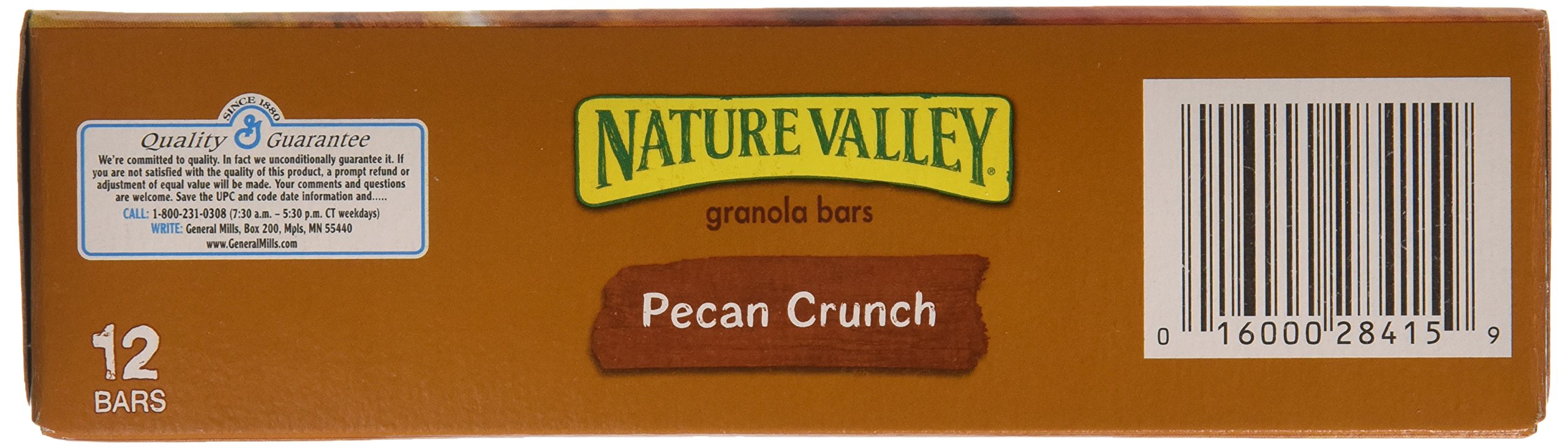 Nature Valley Pecan Crunch textured crunch close-up, satisfying bite.