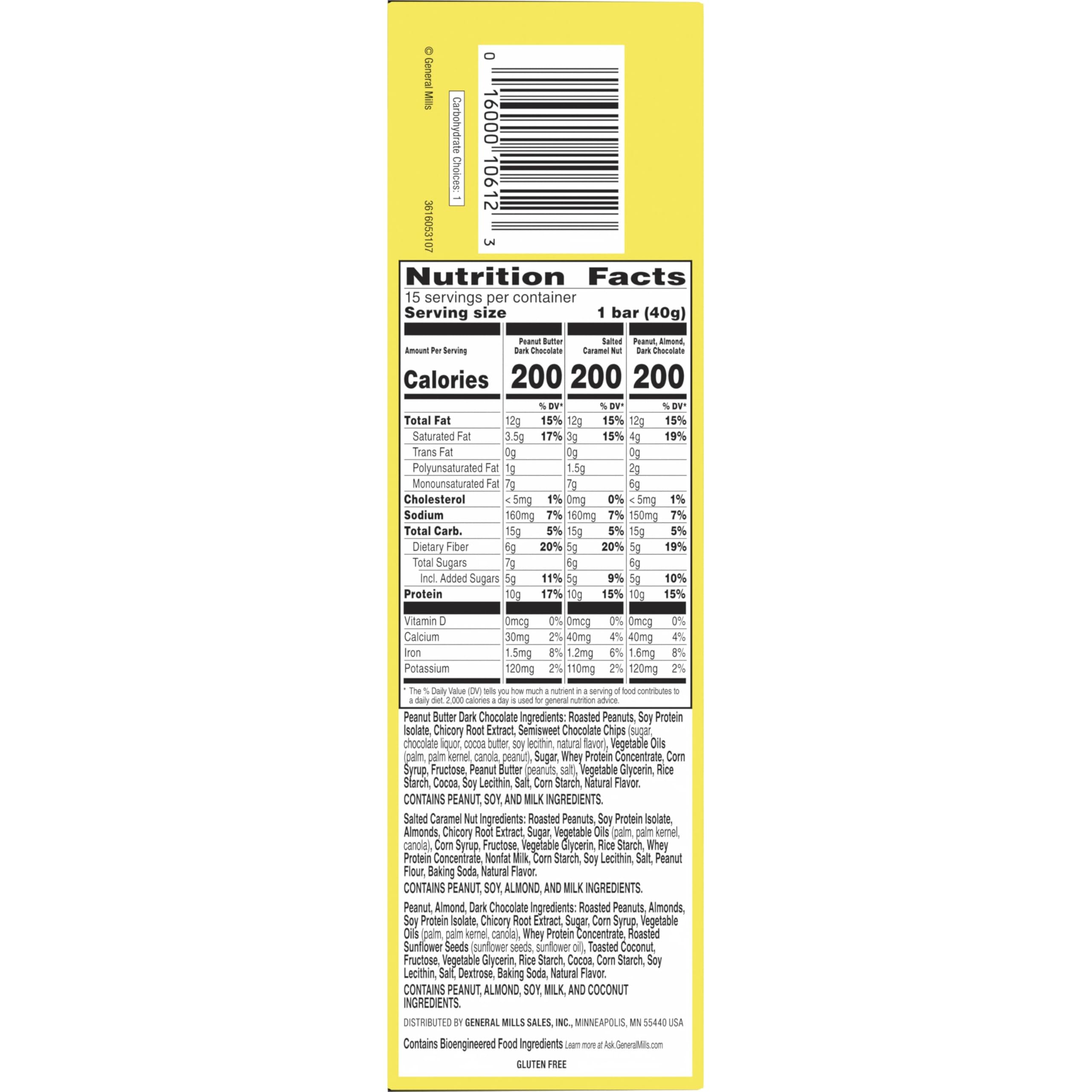 Nature Valley protein bars provide 10g protein per serving.